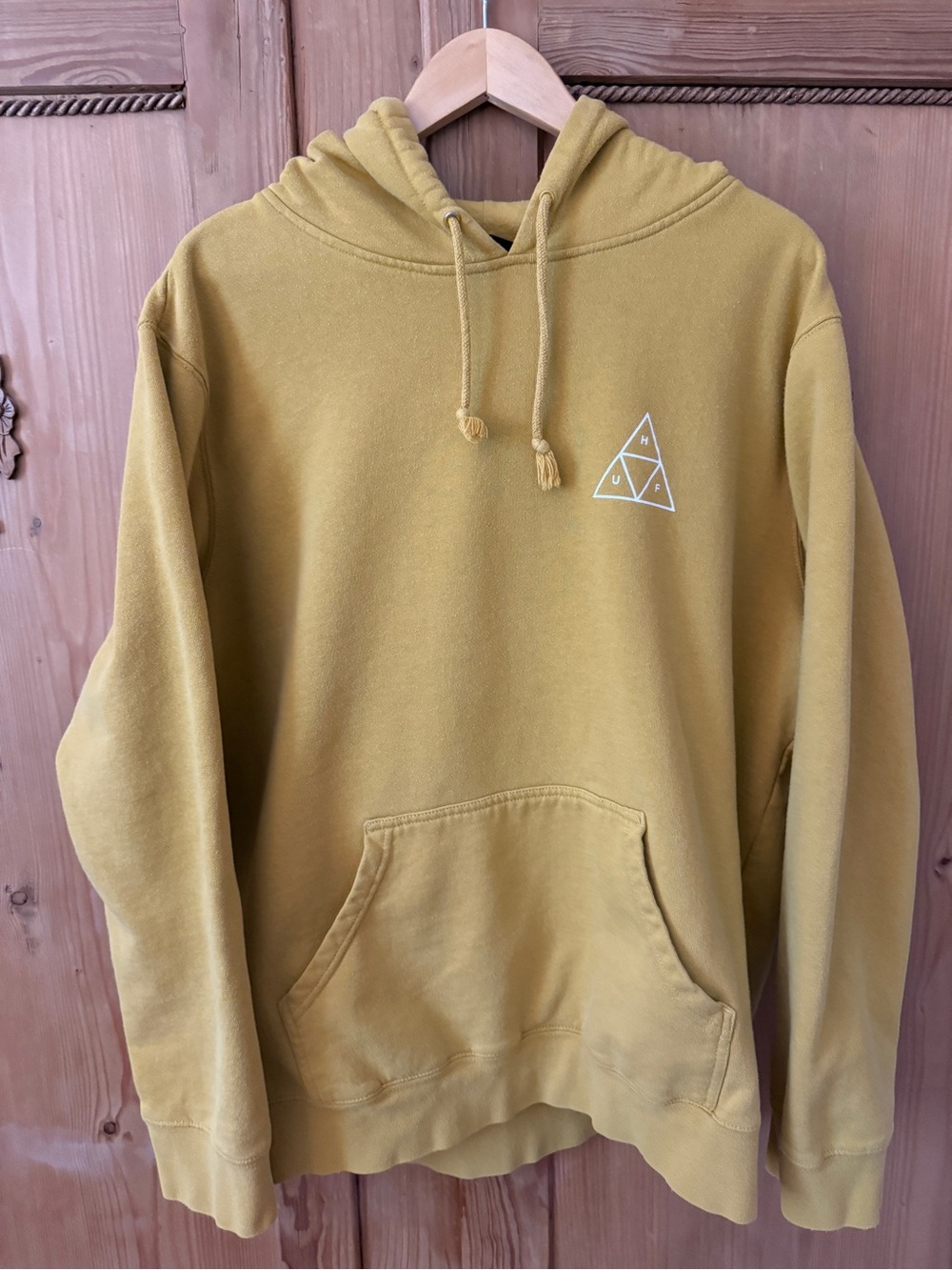 HUF yellow Triple Triangle Crewneck Hoodie